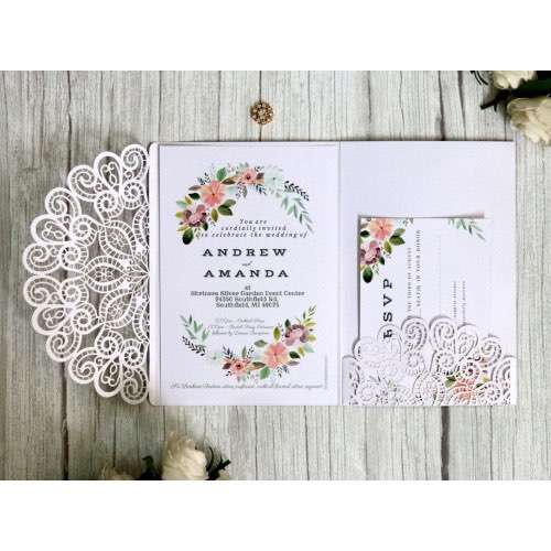 White Invitation Card New Wedding Card Laser Cut Iridescent Paper Annual Meeting Invitation Card
